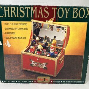 Maisto Christmas Toy Box Animated, Musical, Light Up Vintage 1997.